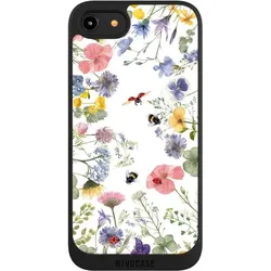Nivocase Handyhülle für Apple iPhone 7 Hülle NIVOpure Case Schwarz Biene Blumen Muster (Apple iPhone 7), Smartphone Hülle, Schwarz