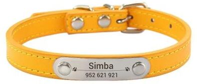 Inspire Essentials Personalized Leather Dog Collar With Engraved Name ID 4 14.2 To 18.1 In