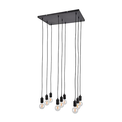 COREP Aksel Hanglamp zwart met 9 x E27 fittingen