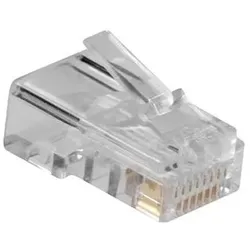 ACT RJ45 (8P/8C) modulaire connector for round cable with solid conductors. Unit: Bag 25 pcs, Server Zubehör, Transparent