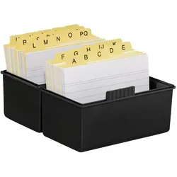 HAN A7 Karteikasten A7 300 Karteikarten schwarz