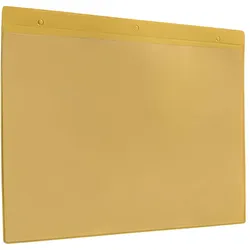 10 Kennzeichungstaschen mit Aufhängelochung gelb | A5 148 x 210 mm | Breitseite, Hart-PVC, Weich-PVC