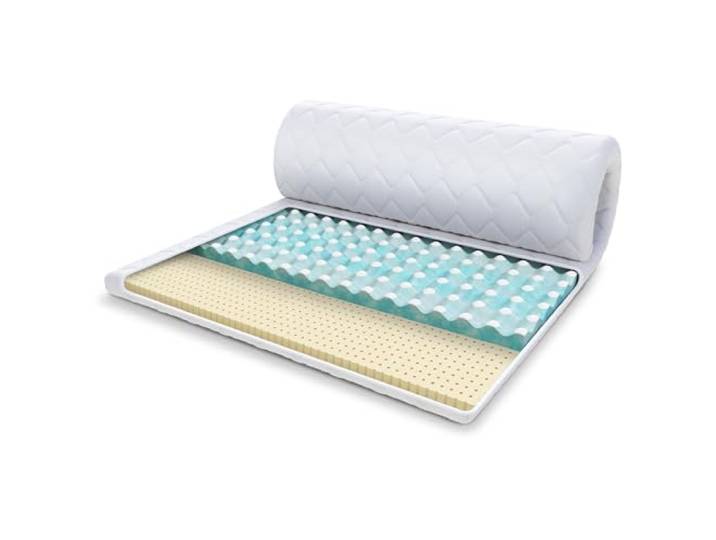 FDM Matratzentopper Malta Latex Matratze Topper 180x200 cm Härtegrad H2 H4 Höhe ca. 8 cm profilierter HR-Schaum Latex Allergiker Geeignet Öko-Tex