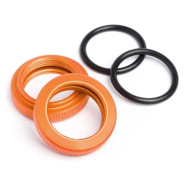 HPI SHOCK ADJUSTER NUT 20mm (ORANGE/2pcs) (87492)