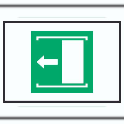 HB-Druck Schiebetür öffnet nach links Symbol A6 (105x148mm) Schild