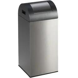 Abfallsammler VAR WSG 55 R Edelstahl 60 L antik-silber Korpus u. Einwurfklappe aus Edelstahl, Kopfteil antik-silber
