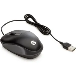 HP USB Travel Mouse (Kabelgebunden), Maus, Schwarz