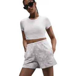 NIKE Sportswear Chill Terry Mid-Waist 4" Printed French Terry Shorts Damen 104 - lt orewood brn/sail M