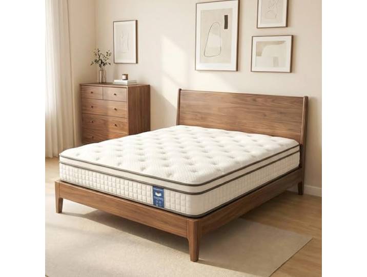 Qabefy Matratze 90x200cm, Höhe 25 cm, Taschenfederkernmatratze Härtegrad H3, 7-Zonen-Federkernmatratze mit Hochwertigem Schaumstoff für Rückenunterstützung, Atmungsaktiv, Druckentlastung (90x200cm)