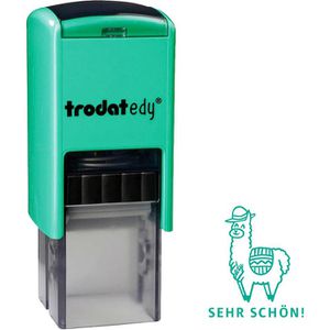 Trodat Motivstempel edy FIX Lama, aus Kunststoff, 1,9 x 1,9 cm, selbstfärbend, grün