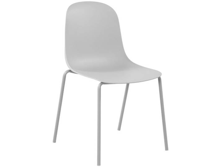 CLP Stapelstuhl Kunststoff Hellgrau, Metall, 51x85x55 cm, Esszimmer, Stuhl