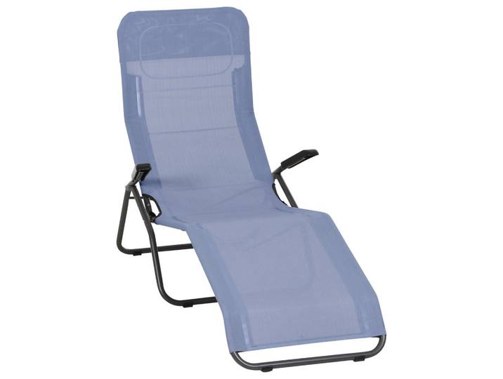 Siena Garden Gartenliege, Anthrazit, Hellblau, Metall, 72.5x103.5x144 cm, wetterfest, wetterbeständig, klappbar, Gartenmöbel, Gartenliegen, Sonnenliegen