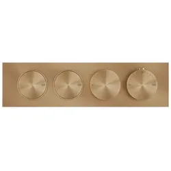 Gessi Origini Fertigmontageset Hochleistung-Thermostat mit Tasten-Bedienung, 2-Wege, horizontale Wandmontage, 66222726, Farbe: Warm Bronze gebürstet PVD