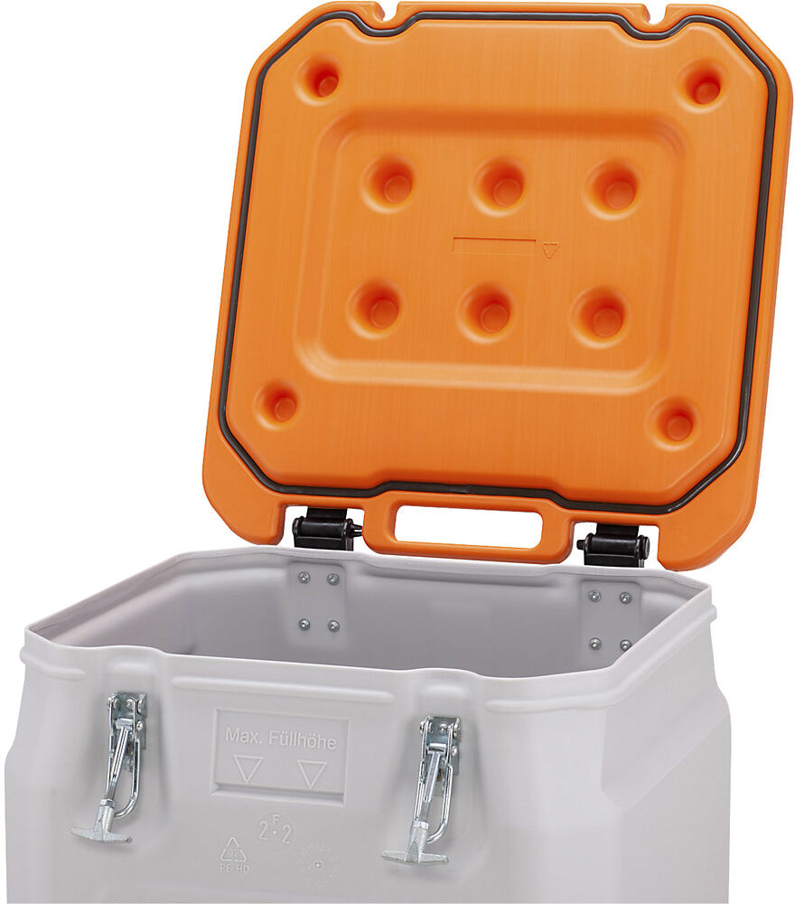 Gefahrstoff-Sammelbehälter Mobil-Box, Volumen 250 l, LxBxH 600 x 600 x 890 mm, orange CEMO