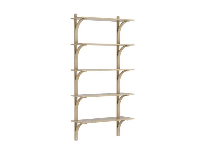 Swedese Levi Regal 5 Fachboden Naturlackierte Eiche-Aluminium, 90 cm