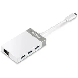 Trendnet TUC-ETGH3 laptop-dockingstation & portreplikator USB 3.2 Gen 1 (3.1 Gen 1) Type-C Grau, Weiß