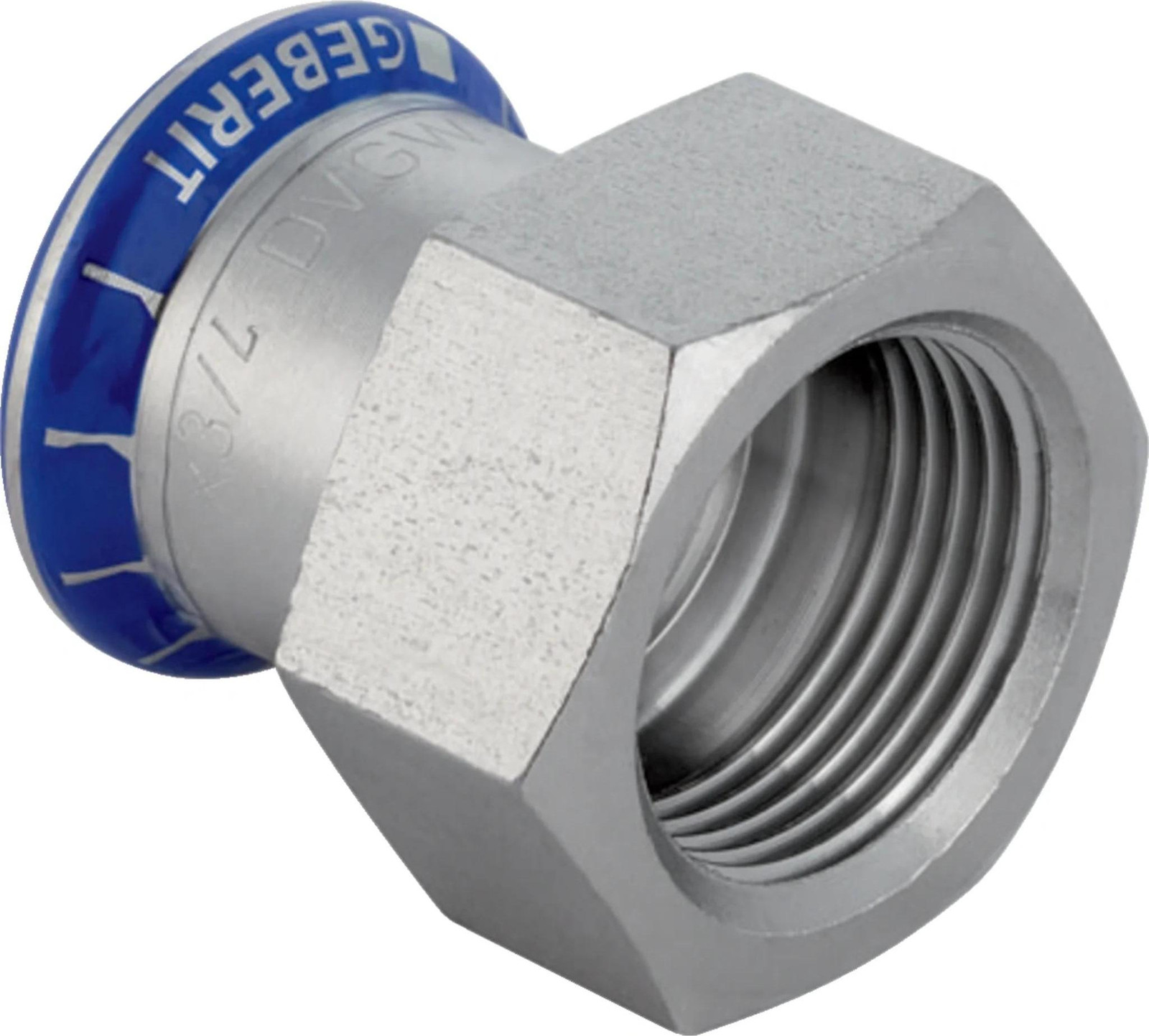 Geberit GE Mapress overgangsstuk van roestvrij staal, diameter 35 mm, aansluiting Rp1