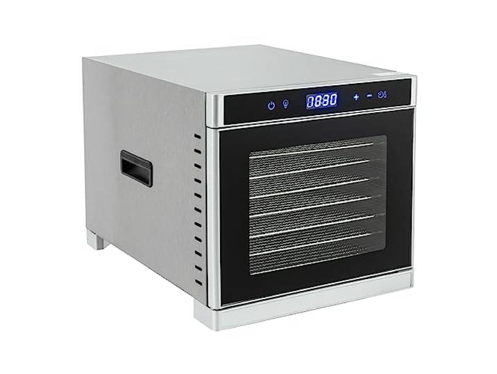 Dörrautomat Edelstahl Dehydrator Food Freeze Dryer 700 Watt Gefriertrockner Für Zuhause Dörrgerät, 8 Etagen Dörrautomaten mit Timer & Temperaturregler von 35-75℃, für Obst, Fleisch, Gemüse, Kräuter