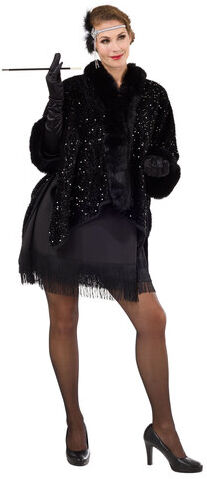 Poncho "Pailletten", schwarz
