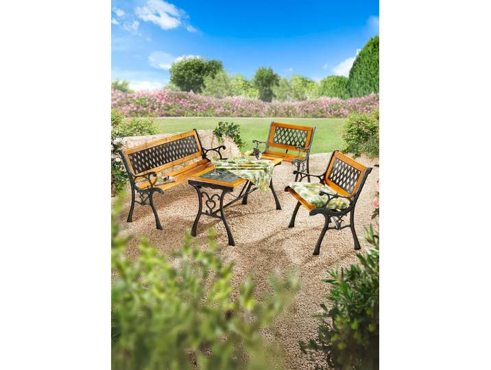 Gartenmöbel Royal mit rustikalem Charme, Schwarz-Braun, Tisch Royal