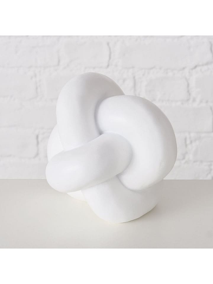 Boltze Skulptur "Knotty" in Weiß - (B)14 x (H)15 cm - onesize