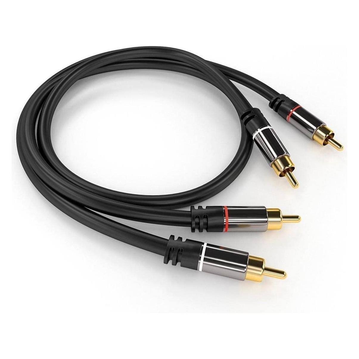 PremiumCord HQ stínÄ>ný kabel 2x CINCH-2x CINCH M/M (5 m, Cinch Kabel) (KJQCCMM5)