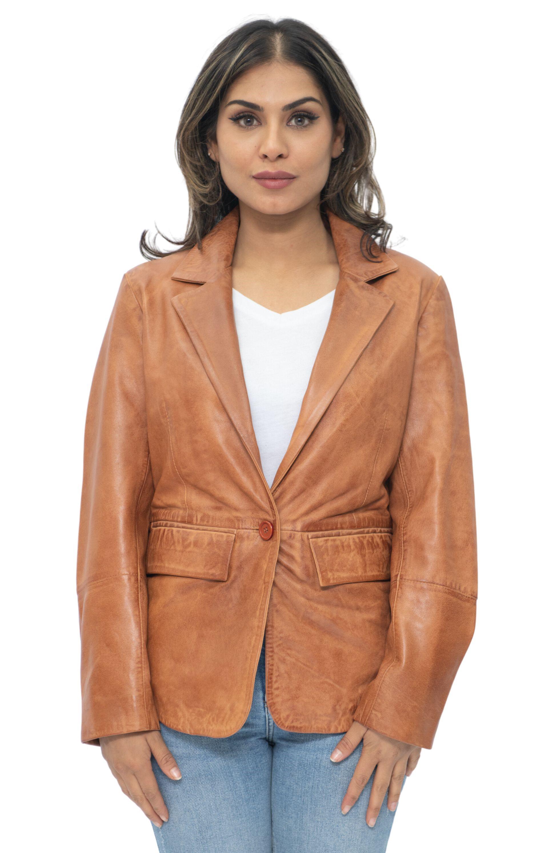 Damen-Blazerjacke aus weichem Leder-Apeldoorn