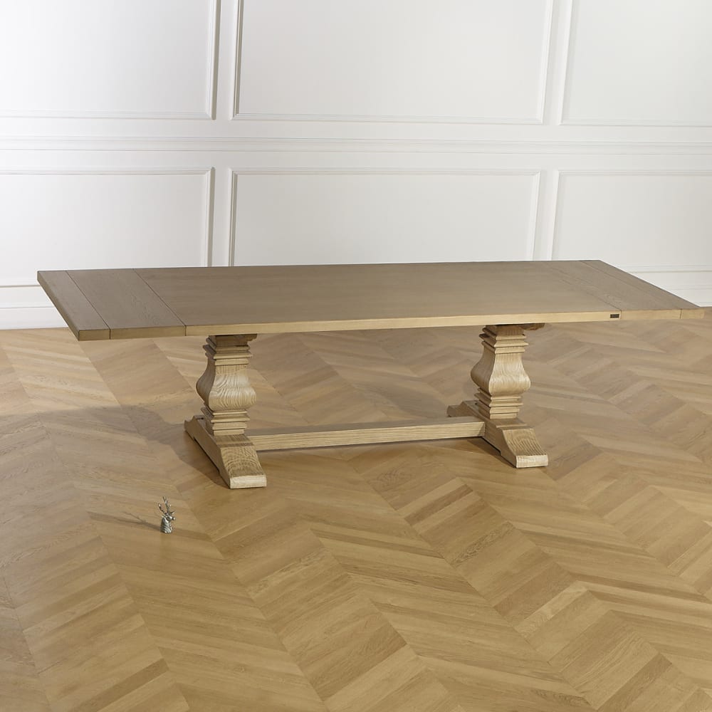 Robin des Bois Table monastère extensible en bois massif, 8/12 personnes beige Beige 283x75x101cm