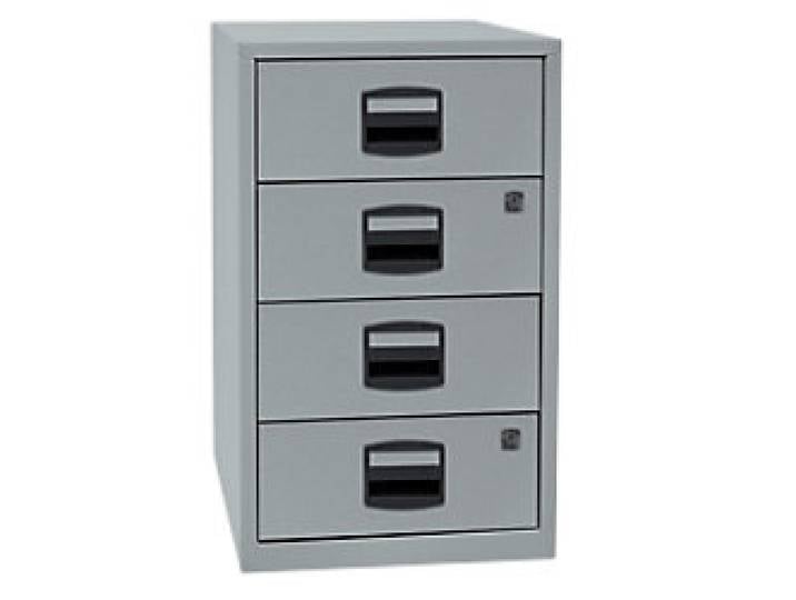Bisley Home Beistellschrank 4 Schubladen Silber 413 x 400 x 672 mm