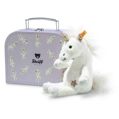 Steiff 708015 - Unica Schlenker-Einhorn im Koffer, 20 cm