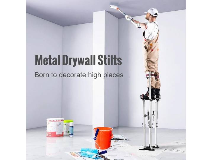 Échasses réglables pour cloison sèche 91,4-126,7 cm, échasses de plâtrier en alliage d'aluminium, charge 103 kg, pieds 27-29 cm, genouillères de protection pour travaux de peinture, décoration,
