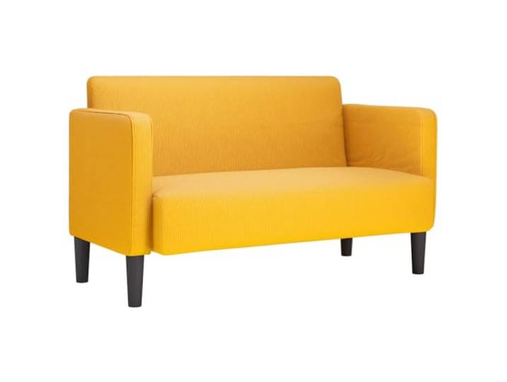 IBUQDDV Zweisitzer-Sofa Hellgelb 109 cm Cordstoff Cord mit parallelen Rillen, Schaumstoff und Feder, Sperrholzrahmen, stützende Beine, Sperrholz-Armlehnen, modern und