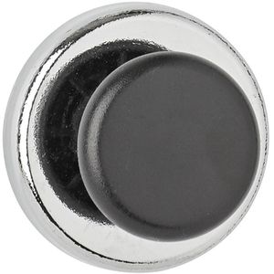 Maul Magnete 61548, silber / schwarz, Ø 36 mm, Höhe 24 mm, mit Griffknopf