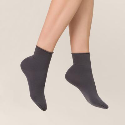 Socken KUNERT "SENSUAL COTTON", Damen, Gr. 35-38, grau (antracite), Baumwollmischung, normal, Socken Socken, druckfreier Komfortbund mit Rollrand
