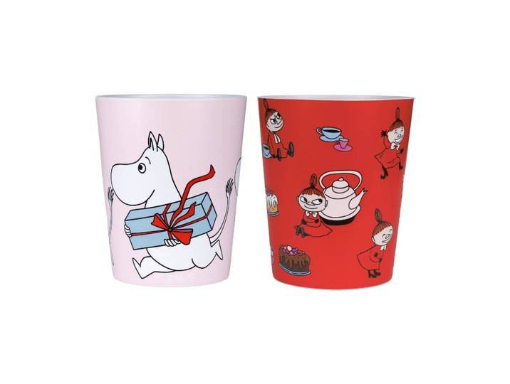 Rätt Start Tasses à emporter Mumin Lilla My 20 cl, Lot de 2 Rouge-rose