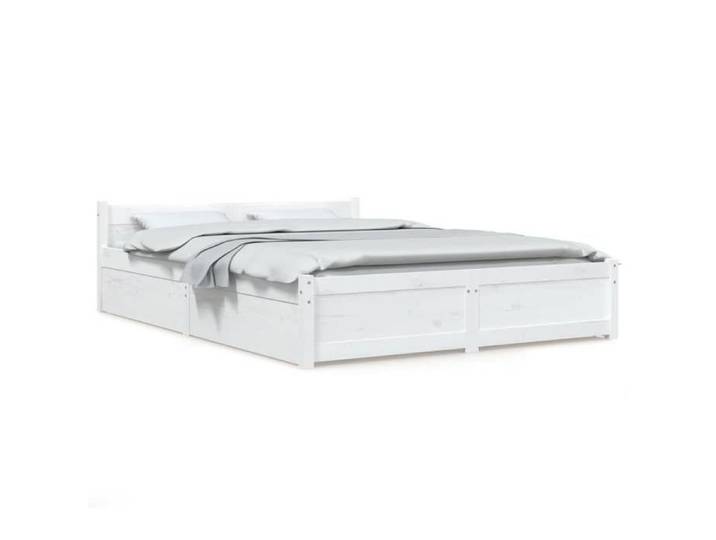 CLOUD Lit Adulte - Cadre de lit - élégant Design - avec tiroirs blanc 140x190 cm CHYNEW7644885