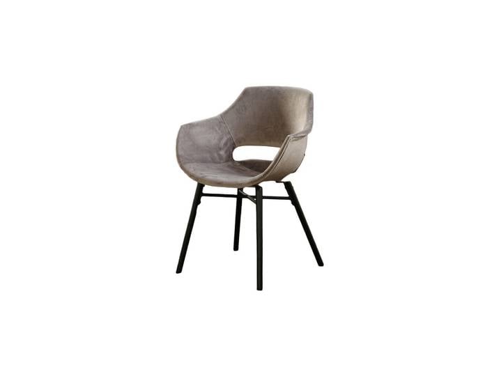 Kawola Stuhl Zaja Grau Velvet (1er-Set), 57x82x59 cm, Esszimmer, Stühle