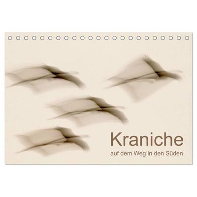 Kraniche auf dem Weg nach Süden (Tischkalender 2027 DIN A5 quer), CALVENDO Monatskalender