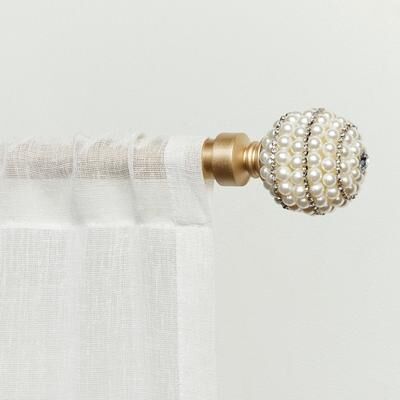 ATI Home Diana 1"" Adjustable Curtain Rod and Finial Set"