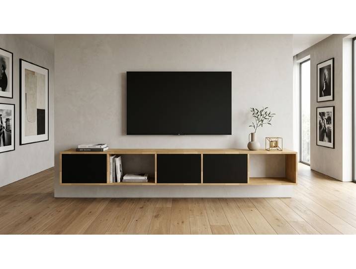 Lowboard mit Wandhalterung – TV-Board - Wandkommode Buche Natur geölt