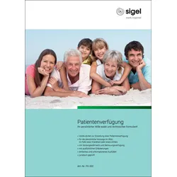SIGEL Formulare Patientenverfügung DIN A4 7 Vordrucke + 1 Umschlag Seiten