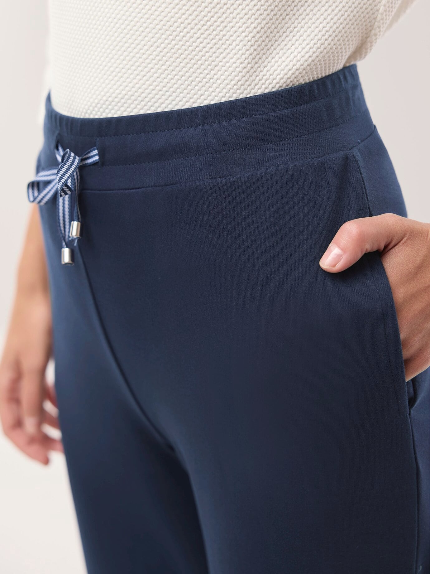 Walbusch Baumwollstretch Hose, untersetzte Größen, Farbe Blau, 22, perfekte Passform bequem Damen