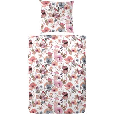 Bettwäsche PRIMERA "Primera Mako-Satin-Bettwäsche Viola", rosa, B/L: 155cm x 220cm, 1 Stk., 1 Stk., Mako-Satin, B/L: 80cm x 80cm, 2 Stk., Mako-Satin, Obermaterial: 100% Baumwolle, Bettwäsche, Bettwäsche, mit einem kräftigen Blumenmuster
