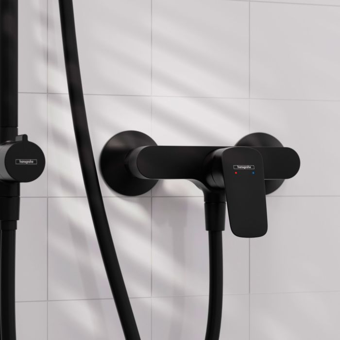Hansgrohe Logis Einhebel-Brause-Armatur 71600670 mattschwarz, Aufputz, 1 Verbraucher