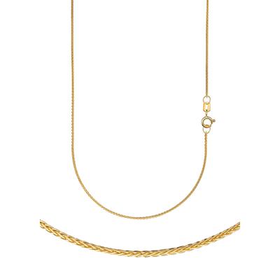 Collierkettchen FIRETTI "Schmuck Geschenk Gold 333 o. 585 Halskette Fuchsschwanzkette dreifach" Gr. 55, gold (gelbgoldfarben), Halsketten, Damen, 55, Gelbgold 585, B: 1,1mm, Made in Germany, B:1,1mm