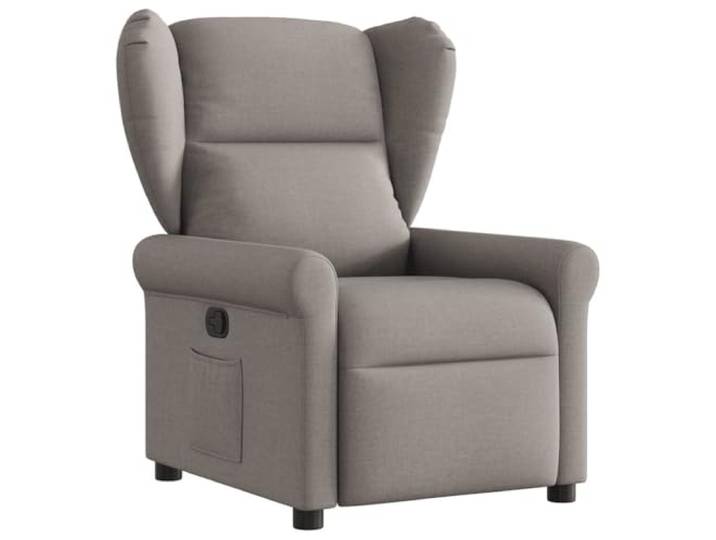 Todiikf Relaxsessel mit Liegefunktion Stoff TV Sessel Manuell Taupe Manuell verstellbarer Ruhesessel bis 135 Grad mit Seitentasche, dicker Polsterung und Metallrahmen fuer Wohnzimmer.