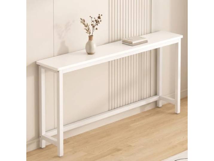 Schmaler Konsolentisch Mit Metallgestell, Flurtisch Für Eingangsbereich Industriedesign, Platzsparend,Einfache Montage, Vielseitig Einsetzbar(140*30*80cm/55.1*11.8*31.5in)