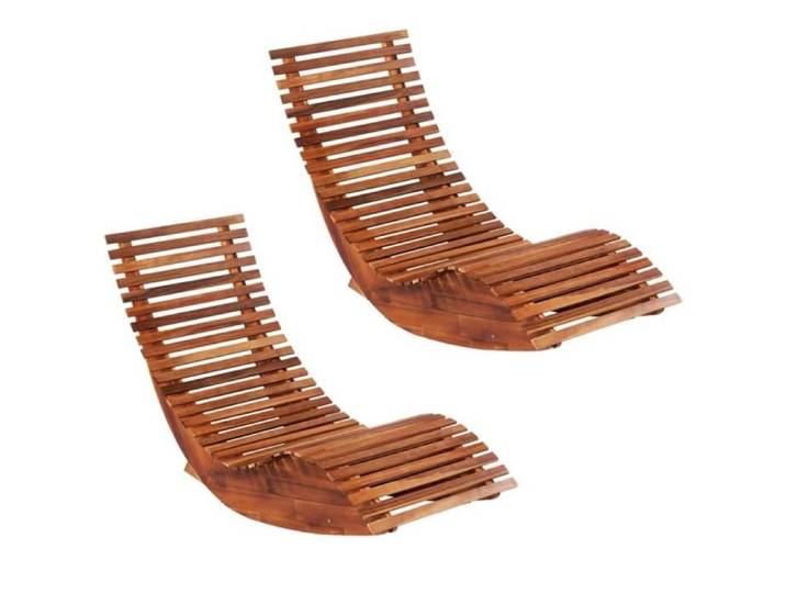 Chaises longues basculantes 2 pcs Bois d'acacia