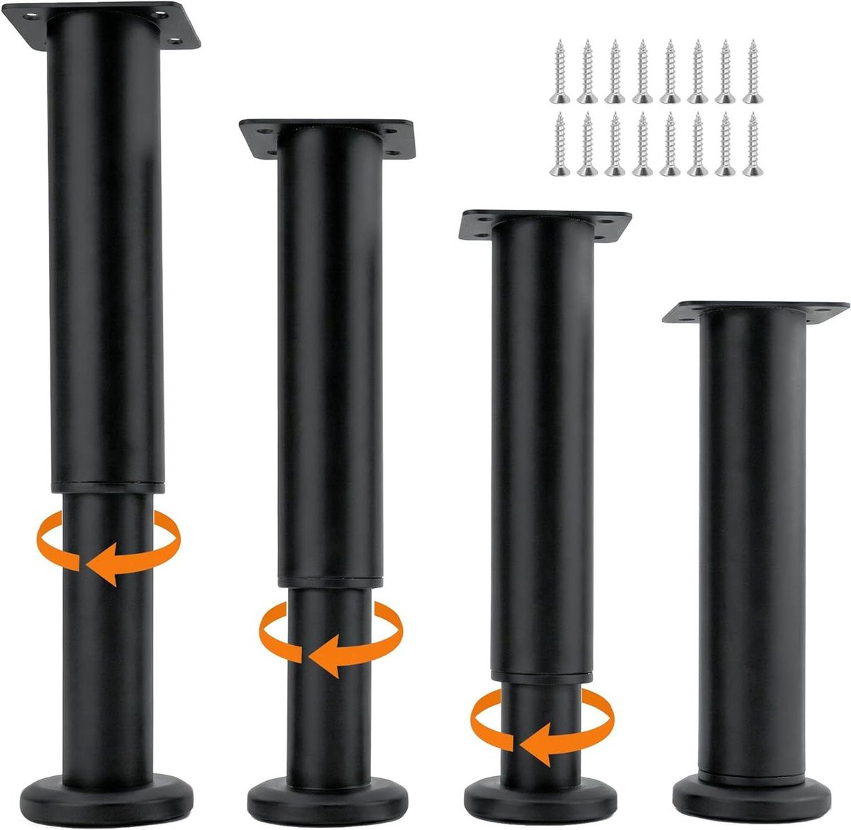 Verstelbare meubelpoten zwart 18-30 cm