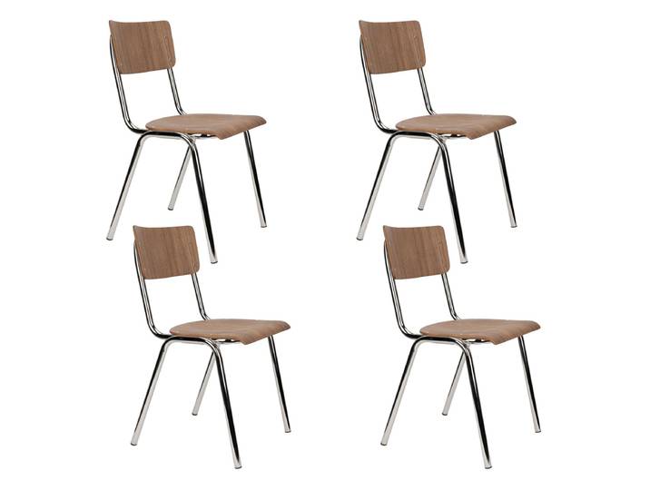 Esszimmerstuhl Back To School 4er-Set – aus Buchenholz in Braun - Braun - Luxusbetten24